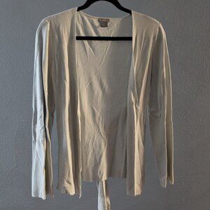 Ann Taylor Lightest Blue Silk and Cashmere Blend Wrap Sweater with Ties Sz S